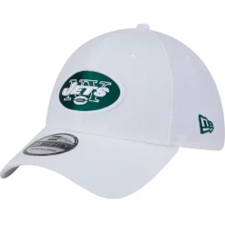 Flex^New York Jets Men's New Era White Throwback 39THIRTY Flex Hat