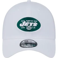 Flex^New York Jets Men's New Era White Throwback 39THIRTY Flex Hat