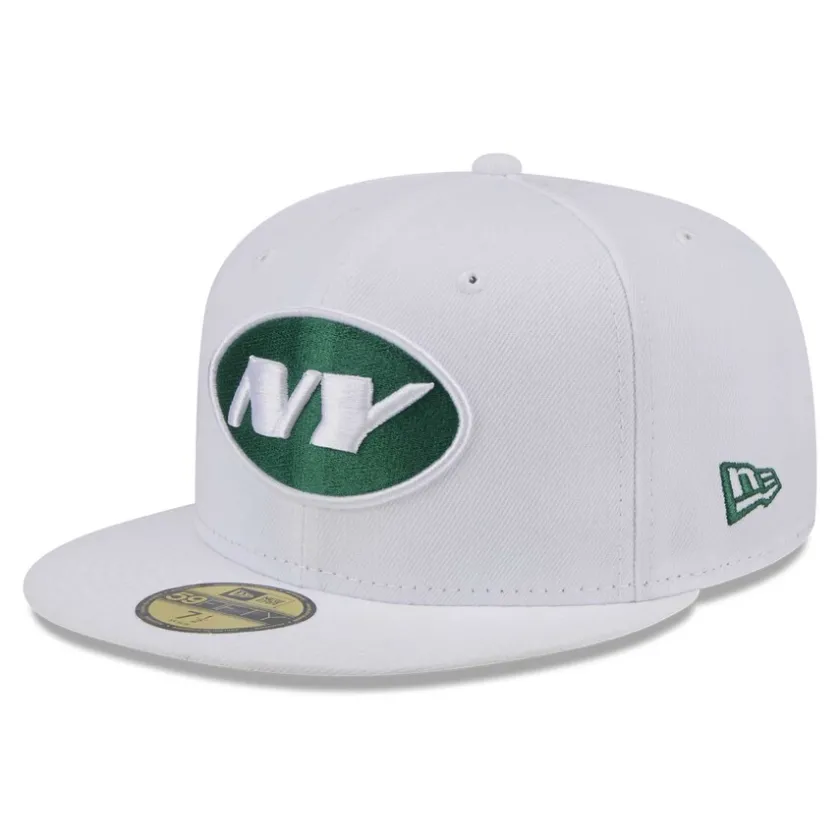 Fitted^New York Jets Men's New Era White Omaha 59FIFTY Fitted Hat