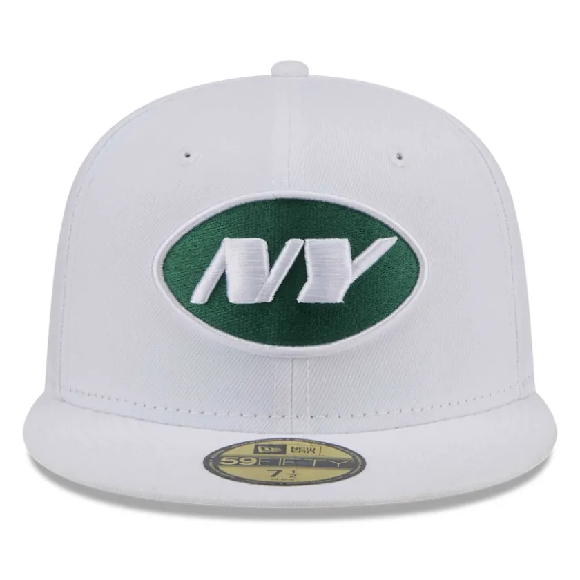 Fitted^New York Jets Men's New Era White Omaha 59FIFTY Fitted Hat