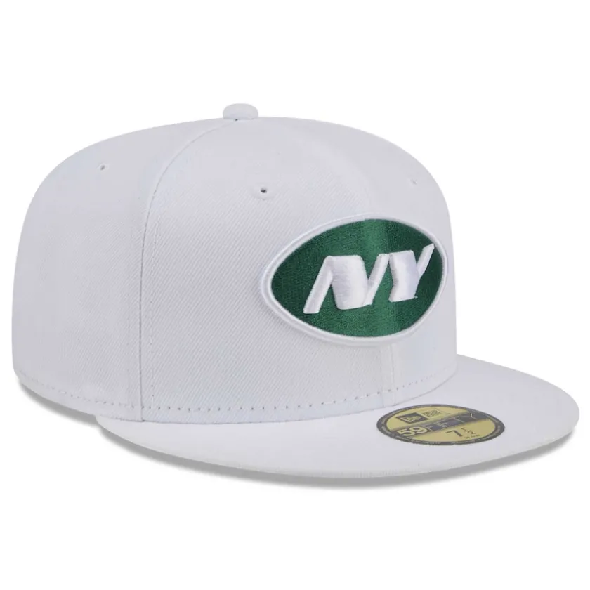 Fitted^New York Jets Men's New Era White Omaha 59FIFTY Fitted Hat