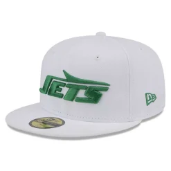 Fitted^New York Jets Men's New Era White Wordmark Omaha 59FIFTY Fitted Hat