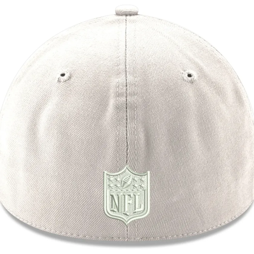 Flex^New York Jets Men's New Era White Throwback Wordmark Iced II 39THIRTY Flex Hat