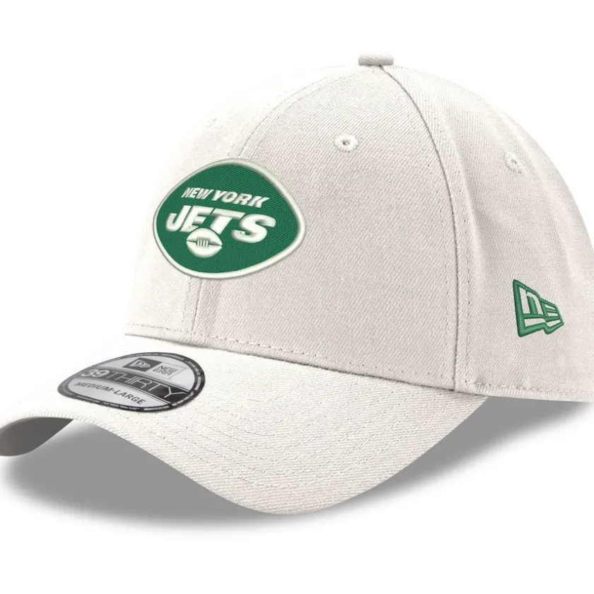 Flex^New York Jets Men's New Era White Iced II 39THIRTY Flex Hat