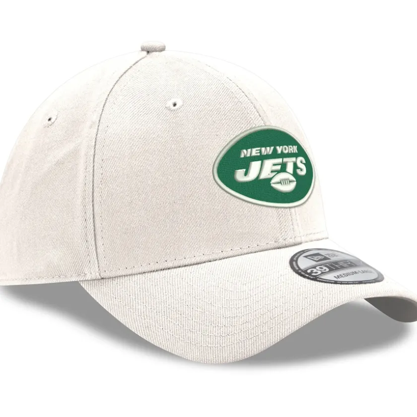Flex^New York Jets Men's New Era White Iced II 39THIRTY Flex Hat