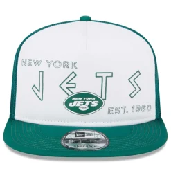 Snapback^New York Jets Men's New Era White/Green Banger 9FIFTY Trucker Snapback Hat