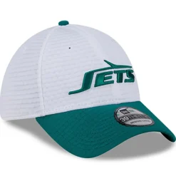 Flex^New York Jets Men's New Era White/Green 2024 NFL Training Camp 39THIRTY Flex Hat