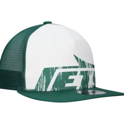 Snapback^New York Jets Men's New Era White/Green Distressed 9FIFTY A-Frame Snapback Hat