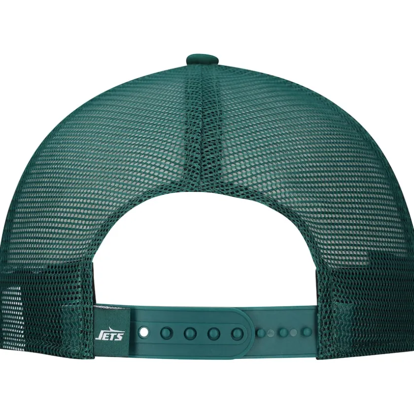 Snapback^New York Jets Men's New Era White/Green Distressed 9FIFTY A-Frame Snapback Hat