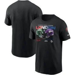 T-Shirts|Men^New York Jets Men's Nike Black Vs. Minnesota Vikings International Games London 2024 T-Shirt