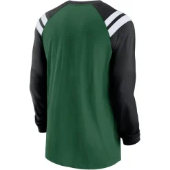 Long Sleeved^New York Jets Men's Nike Green/Black Classic Arc Raglan Tri-Blend Long Sleeve T-Shirt
