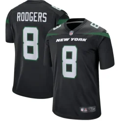 Jerseys|Men^New York Jets Men's Nike Aaron Rodgers Black Game Jersey