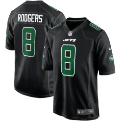 Jerseys|Men^New York Jets Men's Nike Aaron Rodgers Black Fashion Game Jersey