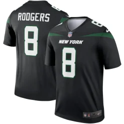 T-Shirts|Men^New York Jets Men's Nike Aaron Rodgers Black Alternate Legend Player Performance Top