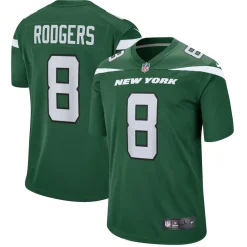 Jerseys|Men^New York Jets Men's Nike Aaron Rodgers Gotham Green Game Jersey