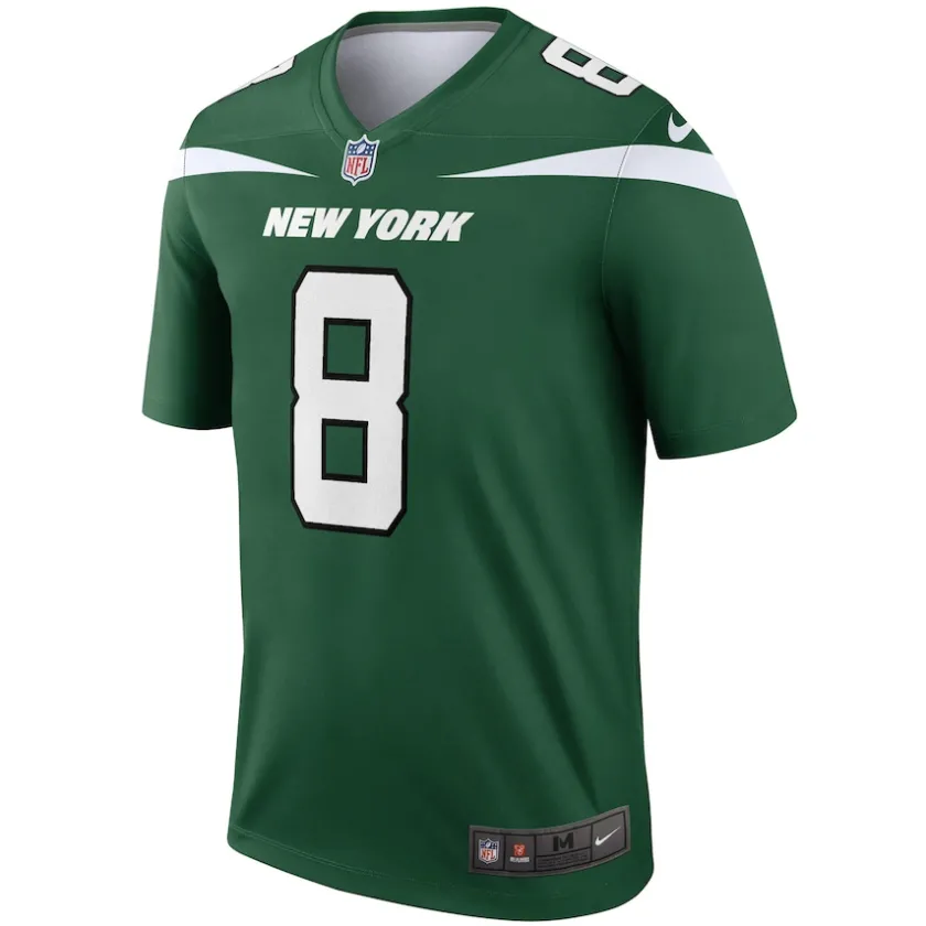 Nike Legend|Short Sleeved^New York Jets Men's Nike Aaron Rodgers Gotham Green Team Legend Player Performance Top