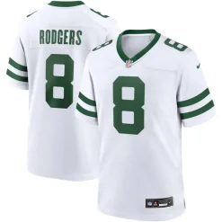 Nike Game|Replica^New York Jets Men's Nike Aaron Rodgers Legacy White Player Game Jersey