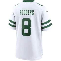 Nike Game|Replica^New York Jets Men's Nike Aaron Rodgers Legacy White Player Game Jersey