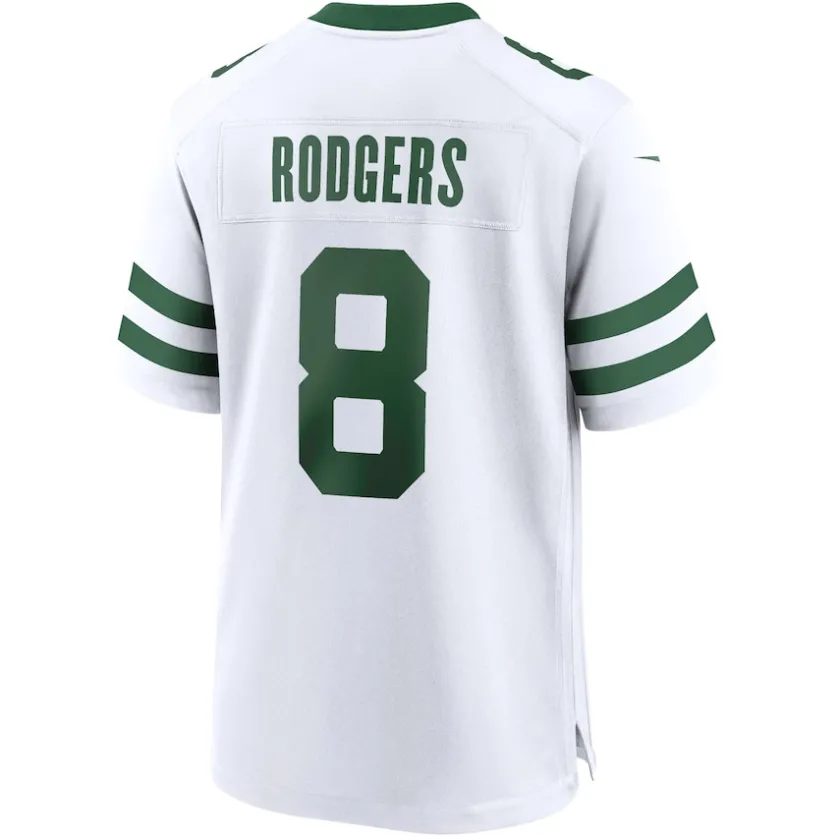 Nike Game|Replica^New York Jets Men's Nike Aaron Rodgers Legacy White Player Game Jersey
