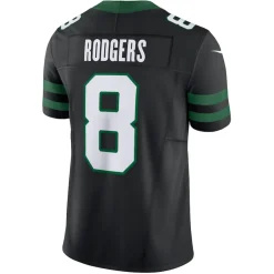 Jerseys|Men^New York Jets Men's Nike Aaron Rodgers Legacy Black Alternate Vapor F.U.S.E. Limited Jersey
