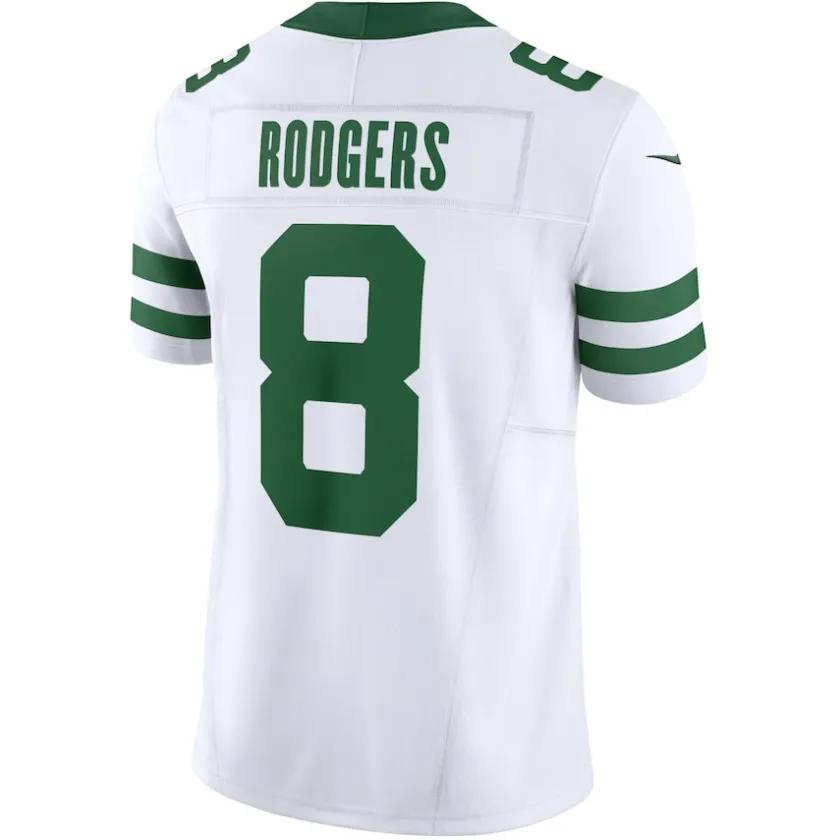 Nike Limited^New York Jets Men's Nike Aaron Rodgers Legacy White Vapor F.U.S.E. Limited Jersey