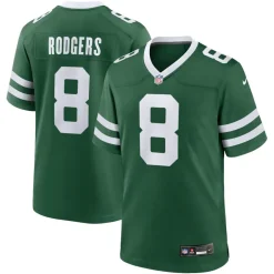 Jerseys|Men^New York Jets Men's Nike Aaron Rodgers Legacy Green Game Jersey