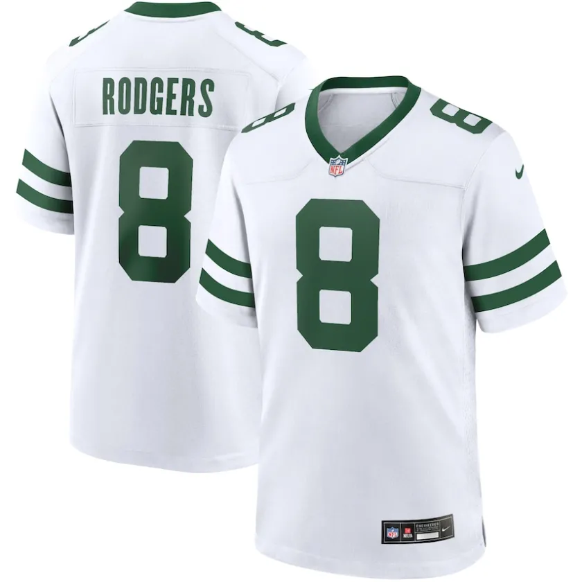 Jerseys|Men^New York Jets Men's Nike Aaron Rodgers Legacy White Game Jersey