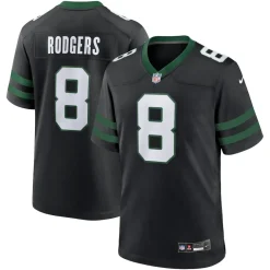 Nike Game^New York Jets Men's Nike Aaron Rodgers Legacy Black Alternate Game Jersey