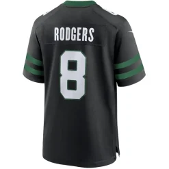 Nike Game^New York Jets Men's Nike Aaron Rodgers Legacy Black Alternate Game Jersey