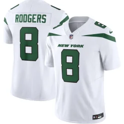 Jerseys|Men^New York Jets Men's Nike Aaron Rodgers Spotlight White Vapor F.U.S.E. Limited Jersey
