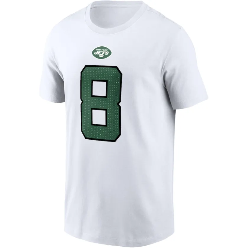 T-Shirts|Men^New York Jets Men's Nike Aaron Rodgers White Player Name & Number T-Shirt