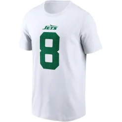 T-Shirts|Men^New York Jets Men's Nike Aaron Rodgers White Legacy Player Name & Number T-Shirt