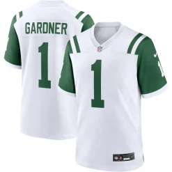 Nike Game^New York Jets Men's Nike Ahmad Sauce Gardner White Classic Alternate Game Jersey