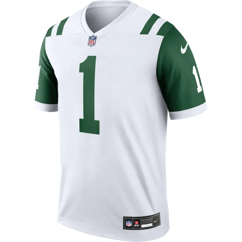 Nike Legend^New York Jets Men's Nike Ahmad Sauce Gardner White Alternate Legend Player Performance Top