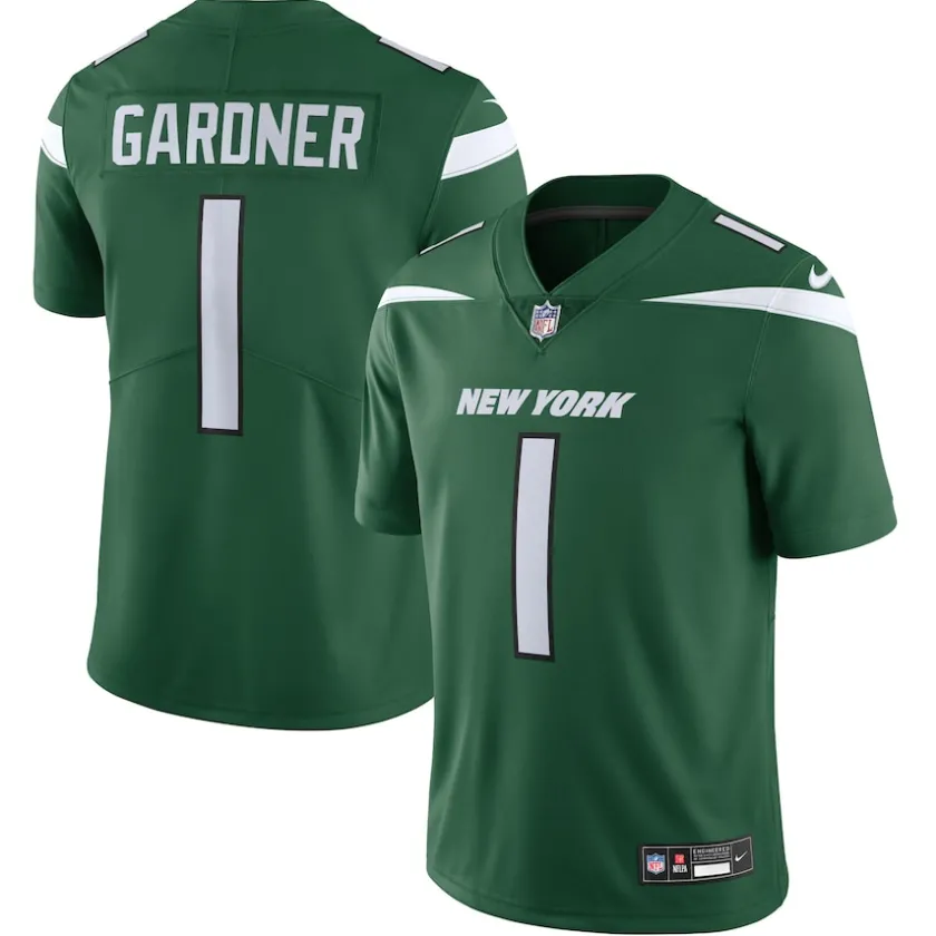 Nike Limited^New York Jets Men's Nike Ahmad Sauce Gardner Gotham Green Vapor Untouchable Limited Jersey