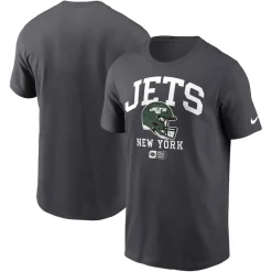T-Shirts|Men^New York Jets Men's Nike Anthracite Helmet Essential T-Shirt