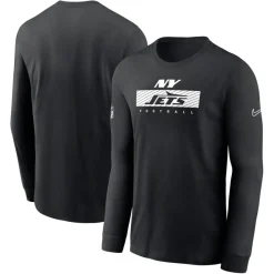 T-Shirts|Men^New York Jets Men's Nike Black Sideline Performance Long Sleeve T-Shirt