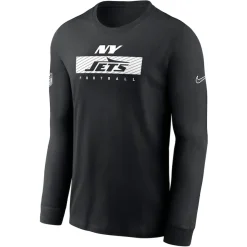 T-Shirts|Men^New York Jets Men's Nike Black Sideline Performance Long Sleeve T-Shirt