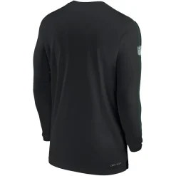 Long Sleeved^New York Jets Men's Nike Black Sideline Coach UV Performance Long Sleeve T-Shirt