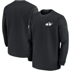 T-Shirts|Men^New York Jets Men's Nike Black 2024 Sideline Coaches Long Sleeve Top