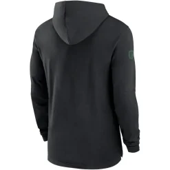 Long Sleeved^New York Jets Men's Nike Black Sideline Hoodie Performance Long Sleeve T-Shirt
