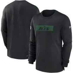 T-Shirts|Men^New York Jets Men's Nike Black Sideline Player Performance Long Sleeve T-Shirt