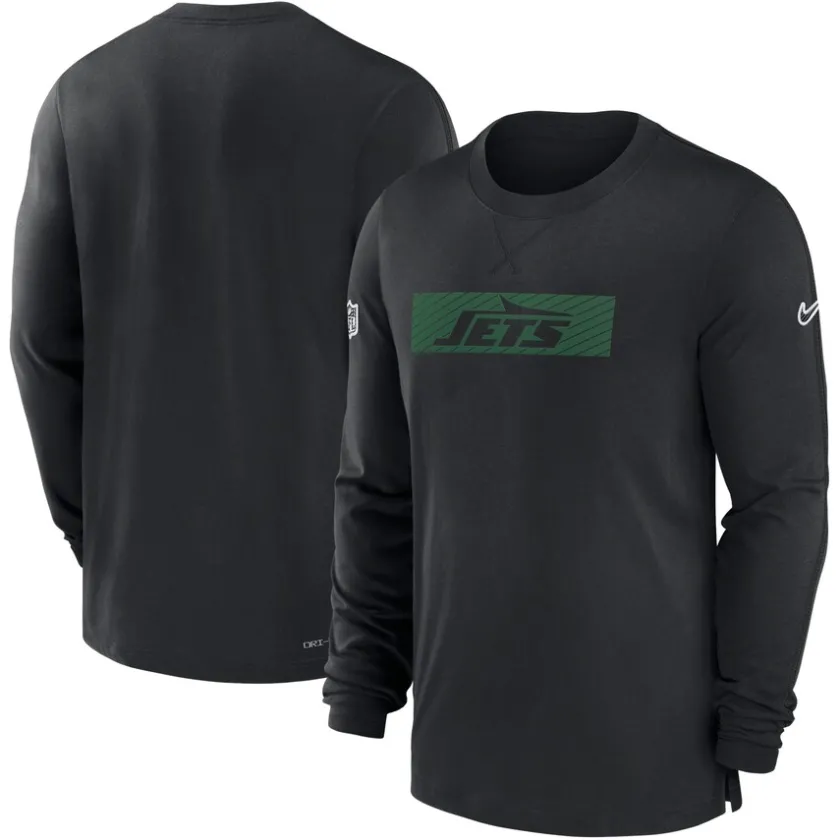 T-Shirts|Men^New York Jets Men's Nike Black Sideline Player Performance Long Sleeve T-Shirt