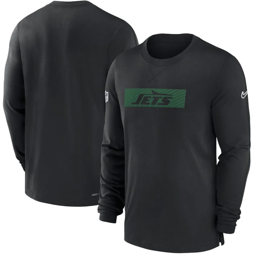 T-Shirts|Men^New York Jets Men's Nike Black Sideline Player Performance Long Sleeve T-Shirt