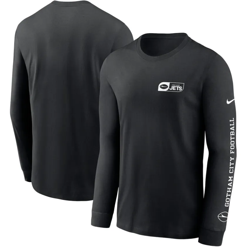 T-Shirts|Men^New York Jets Men's Nike Black All Out Long Sleeve T-Shirt