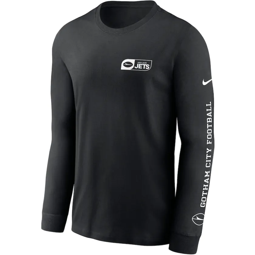 T-Shirts|Men^New York Jets Men's Nike Black All Out Long Sleeve T-Shirt