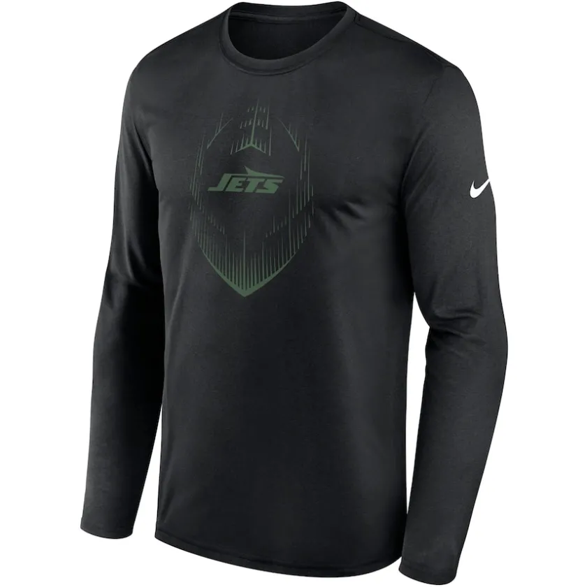 T-Shirts|Men^New York Jets Men's Nike Black Legend Icon Long Sleeve T-Shirt