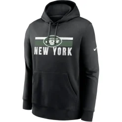 Sweatshirts & Fleece|Men^New York Jets Men's Nike Black Club Fleece Pullover Hoodie