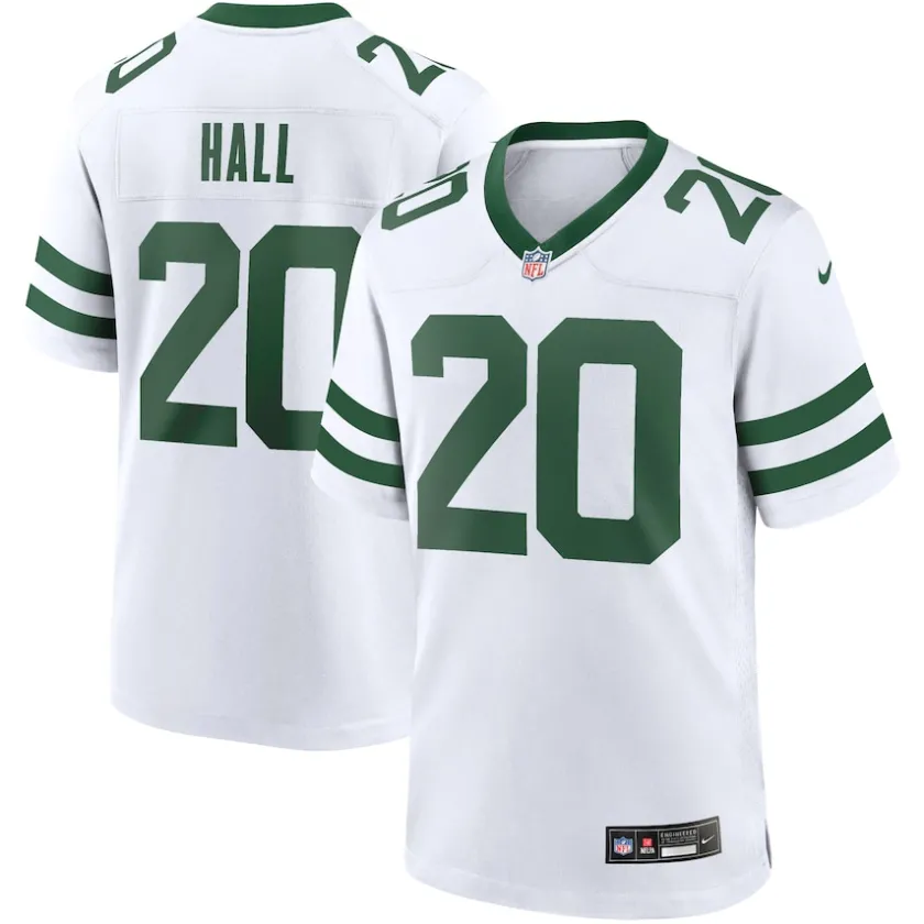 Jerseys|Men^New York Jets Men's Nike Breece Hall Legacy White Game Jersey