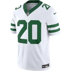 Nike Limited^New York Jets Men's Nike Breece Hall Legacy White Vapor F.U.S.E. Limited Jersey